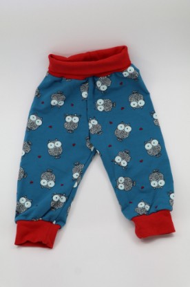 Bild von Pumphose Gr. 74 Sweat Eulen auf petrol