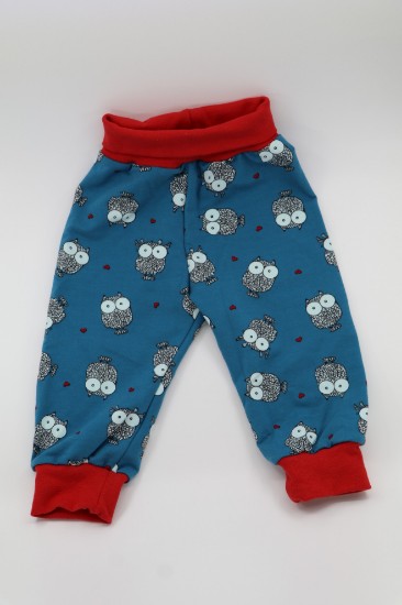 Bild von Pumphose Gr. 74 Sweat Eulen auf petrol