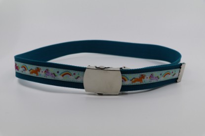 Bild von Kindergurt Einhörner mit Regenbogen mint