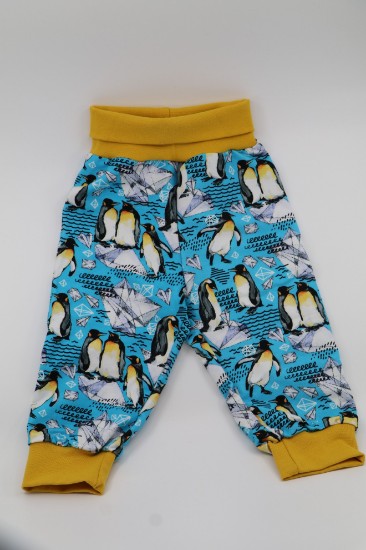 Bild von Pumphose Gr. 62 Sweat Pinguine türkis